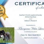 4e plaats beste kop teef